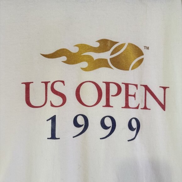 Vintage USTA Gildan US Open Men's XL White 90s Single Stitch T-Shirt Size M - Picture 3 of 7